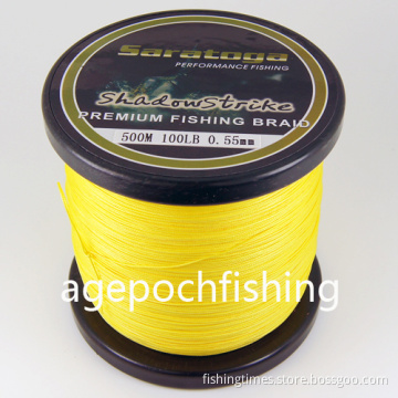 8 Strand Yellow Color 500m 100lb Braid Fishing Line